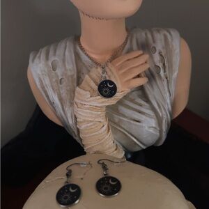 Silver Sun and Moon Jewelry Set